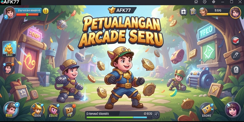 Screenshot AFK77 menampilkan aksi seru dalam gameplay Arcade.