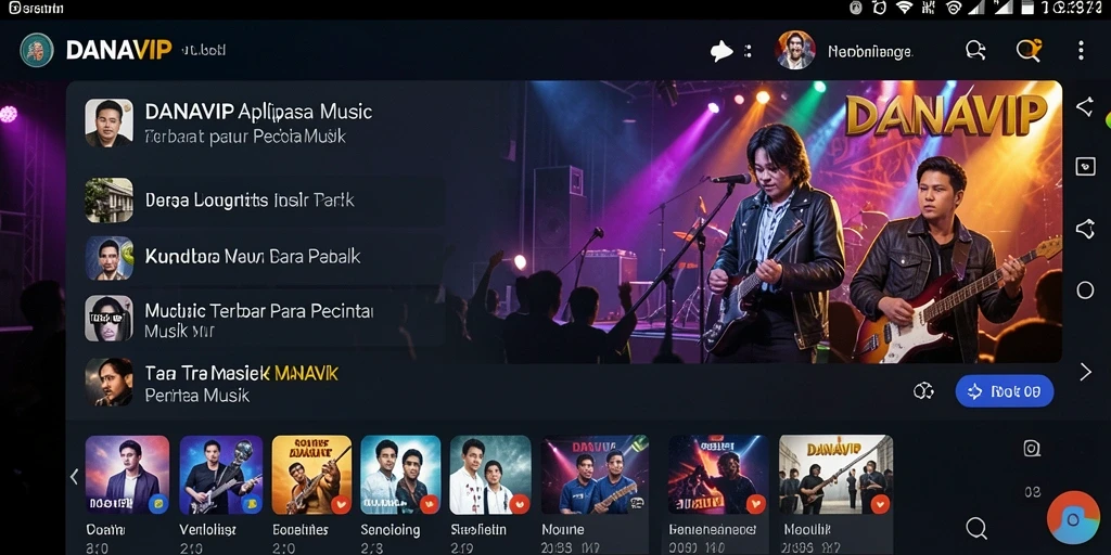 Tampilan screenshot utama DANAVIP dengan gameplay musik yang menarik.