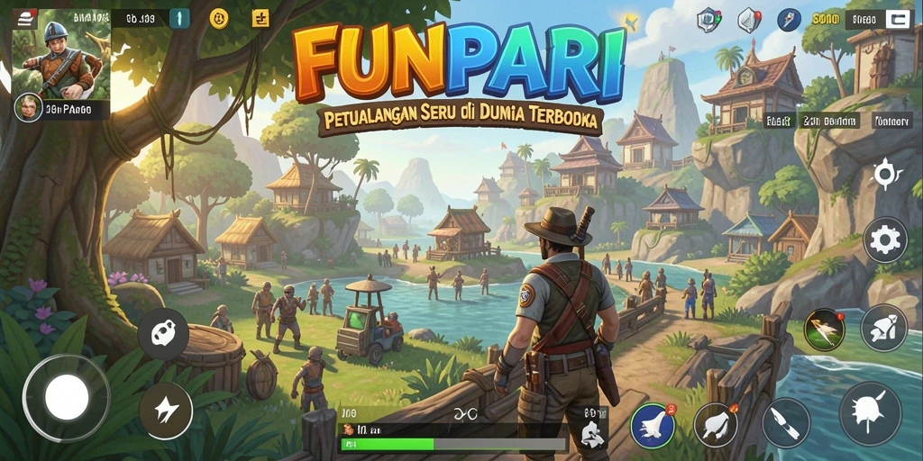 Tampilan gameplay Open World yang menakjubkan di FUNPARI.
