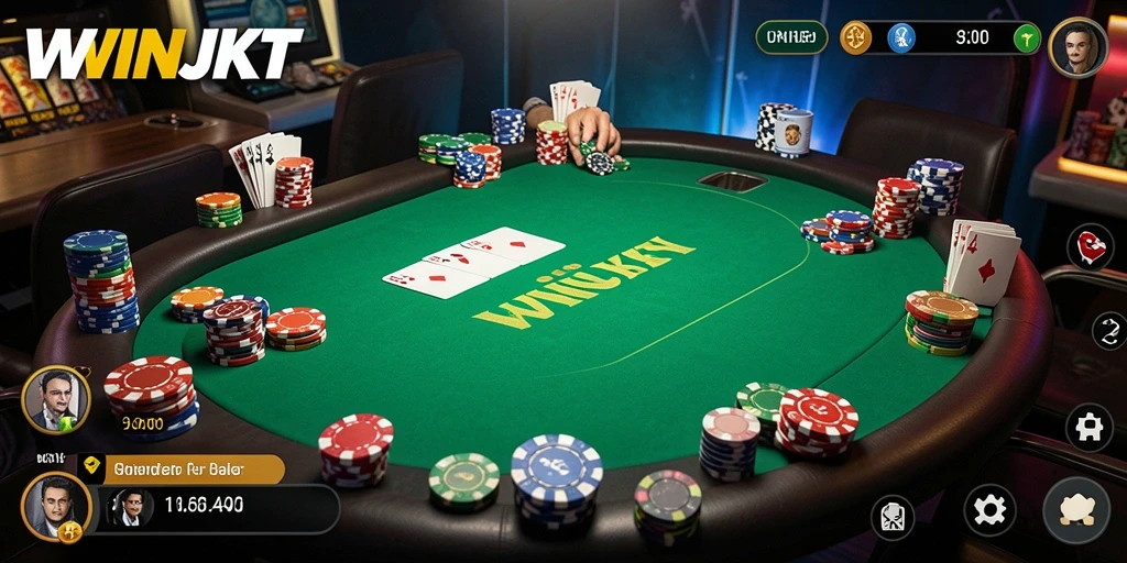Tampilan gameplay Poker di WINJKT yang mengasyikkan.